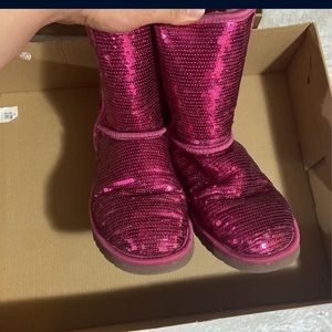 Pink sequence Ugg boots size 8